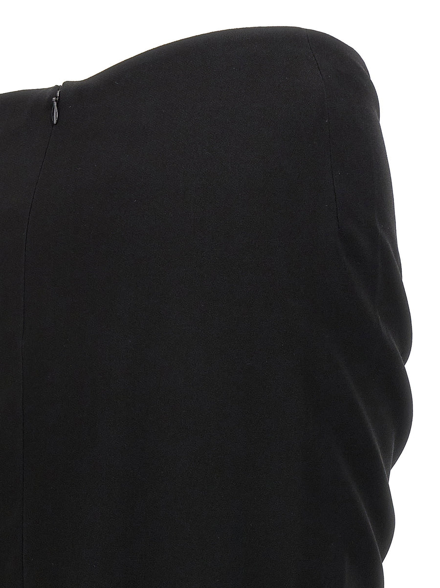 Monot Torpedo Long Skirt For Women Luxe Draping Front Split Asymmetric Waist Work To Evening