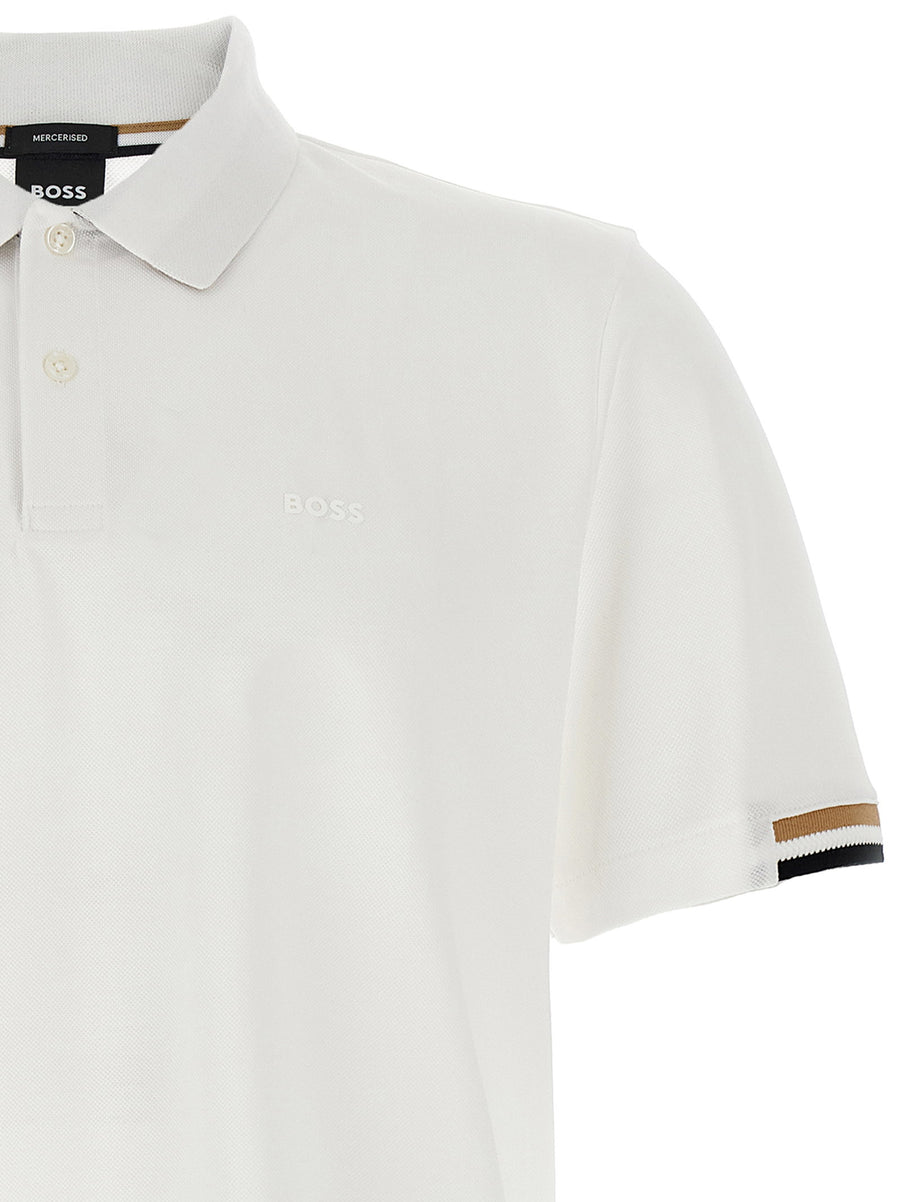 Hugo Boss Parlay 147 Organic Cotton Polo Shirt White