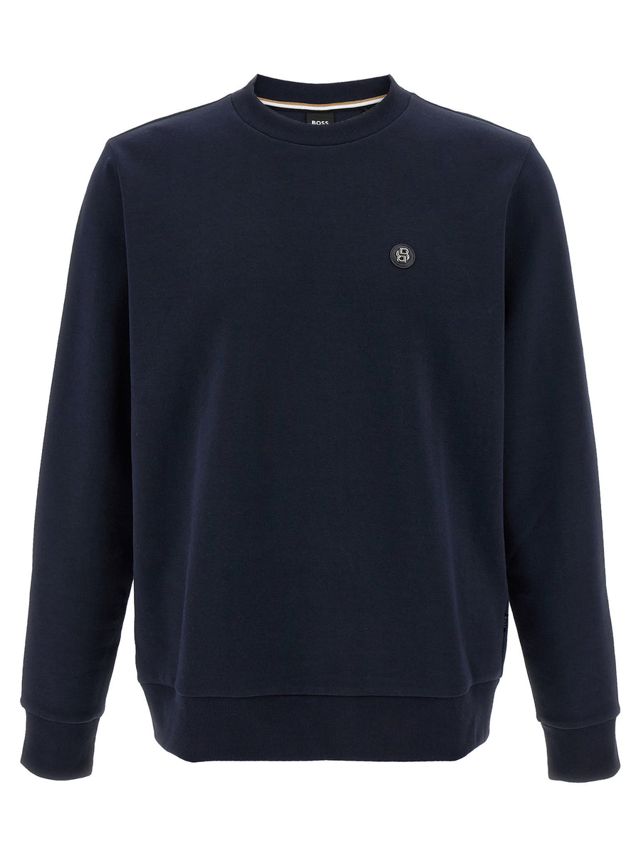 Hugo Boss Logo Sweatshirt For Men Blue Cotton Blend