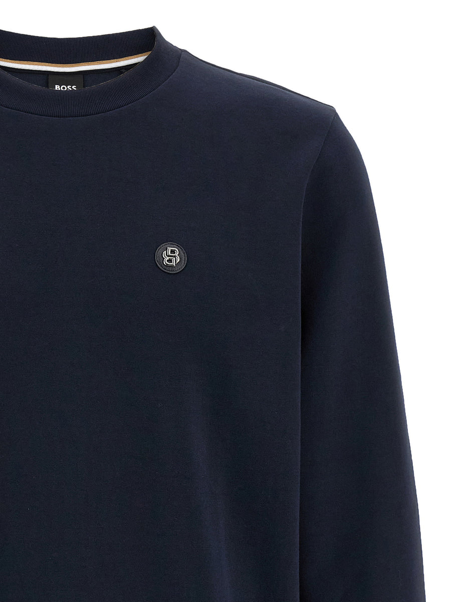 Hugo Boss Logo Sweatshirt For Men Blue Cotton Blend