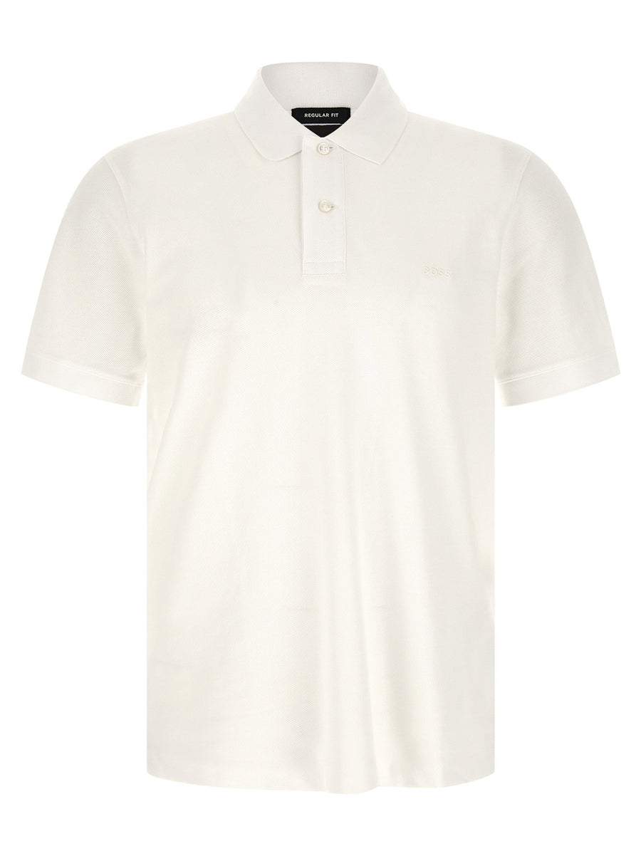 Hugo Boss Pallas Polo Shirt For Men Premium One Hundred Percent Cotton Pique With Embroidered Logo White