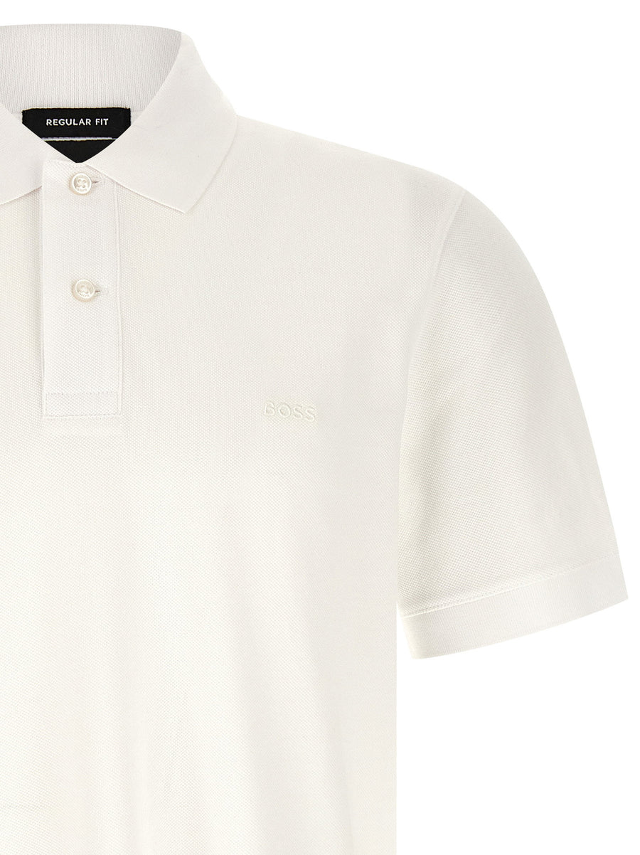 Hugo Boss Pallas Polo Shirt For Men Premium One Hundred Percent Cotton Pique With Embroidered Logo White