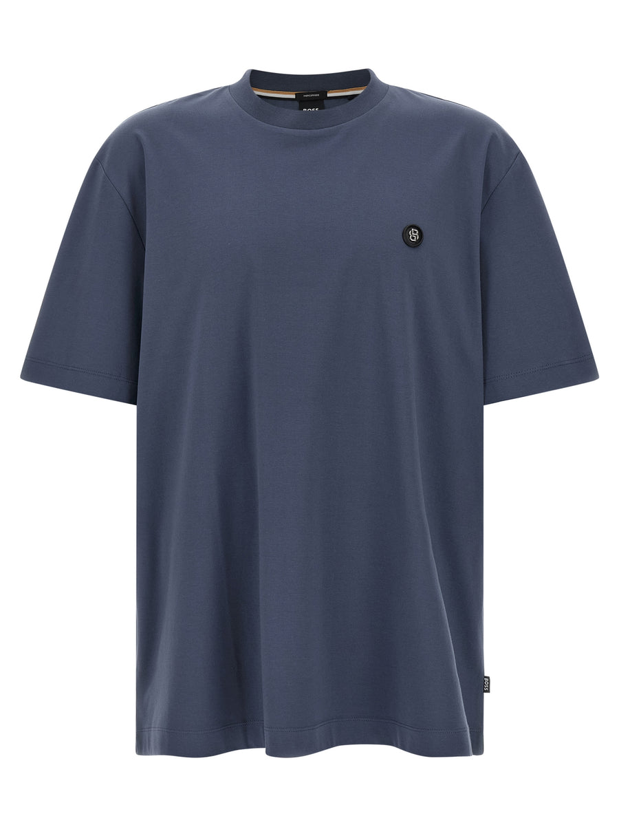 Hugo Boss C-taut 01 T Shirt For Men Premium 100 Percent Cotton Crewneck With Metal Logo Patch