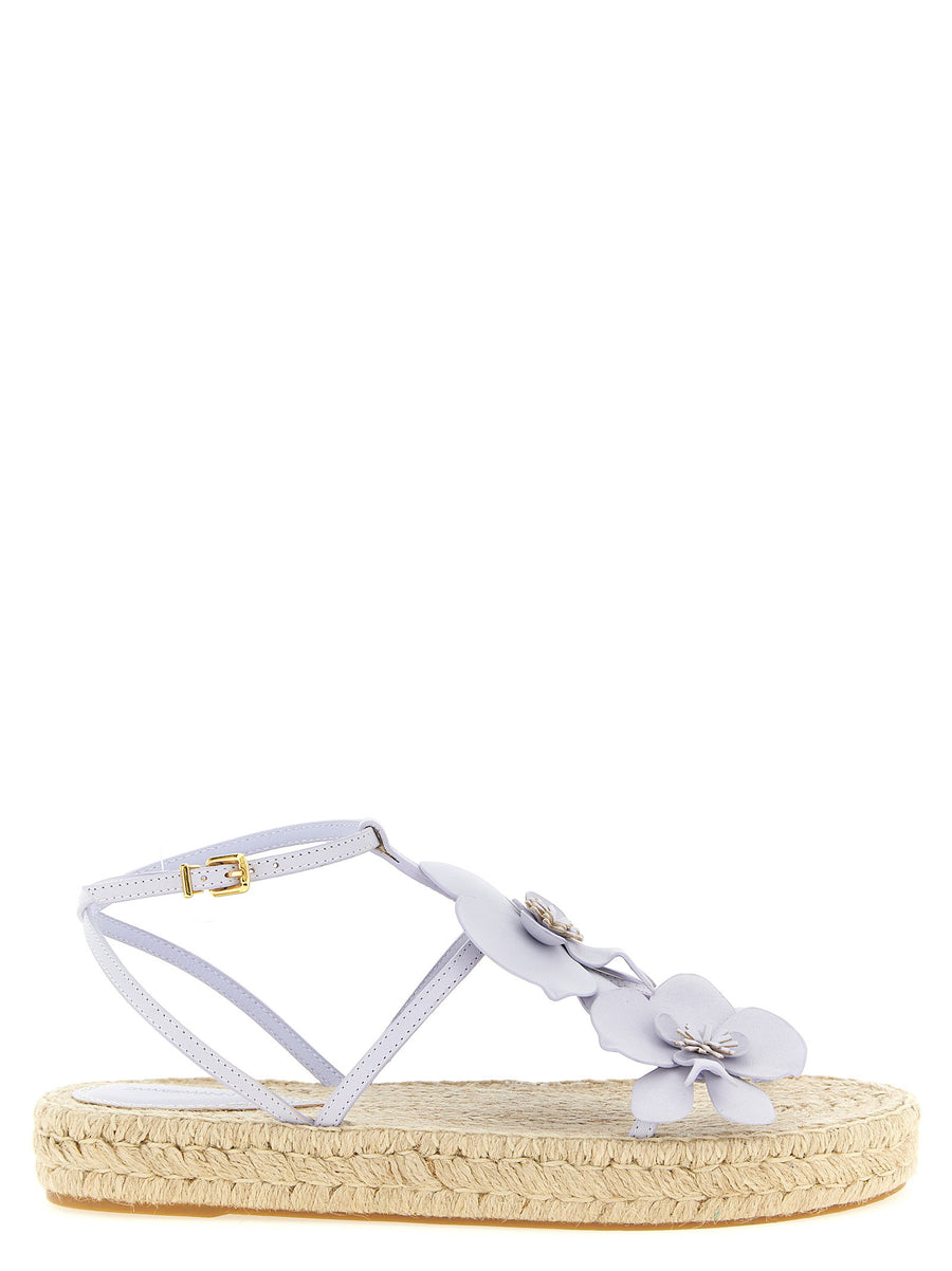 Zimmermann Orchid Purple Leather Sandals for Women with Adjustable Ankle Strap and Rope Platform