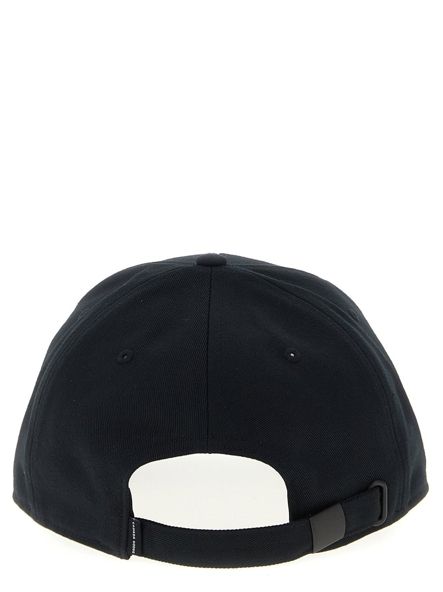 Canada Goose Logo Embroidery Cap For Men Premium Adjustable Back Strap Black Polyester One Size