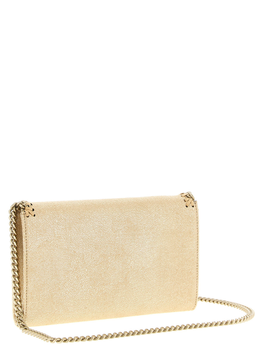 Stella McCartney Falabella Chain Wallet For Women Cruelty Free Vegan Fabric Magnetic Closure Diamond Chain Strap