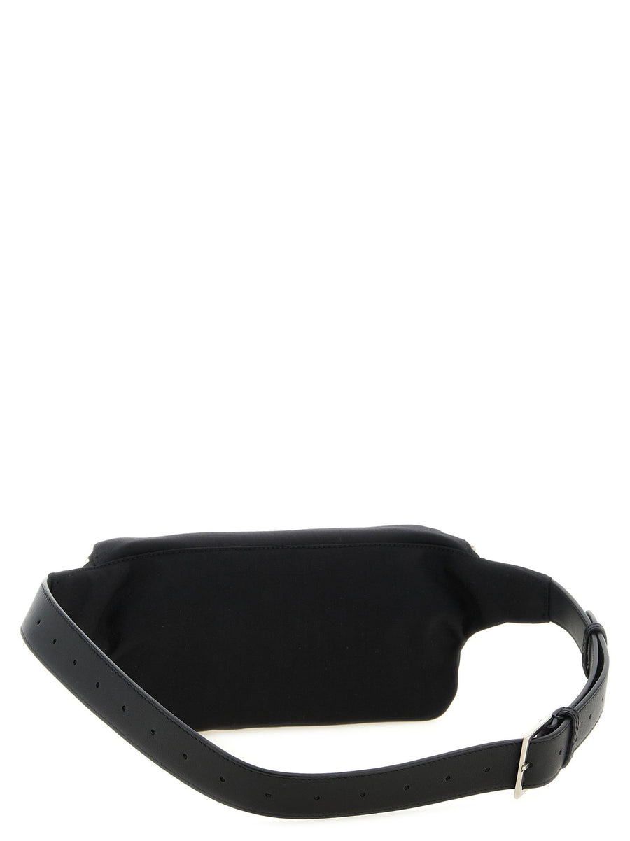 Saint Laurent Cassandre Belt Bag For Men Premium Black Lamb Leather With Adjustable Strap And Structured Silhouette