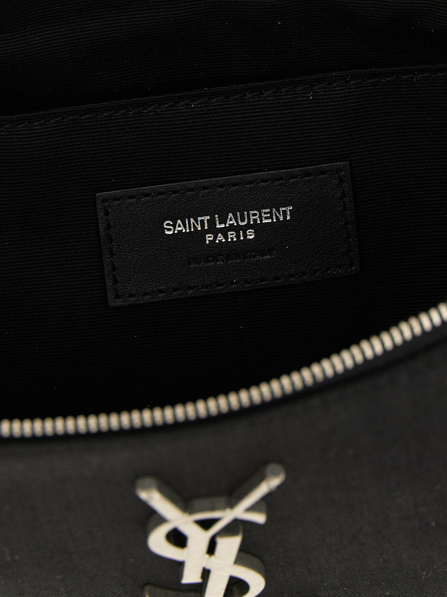 Saint Laurent Cassandre Belt Bag For Men Premium Black Lamb Leather With Adjustable Strap And Structured Silhouette