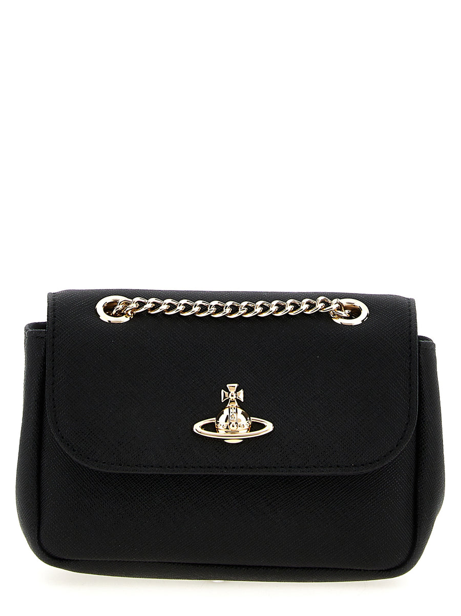 Vivienne Westwood Small Purse Chain Shoulder Bag For Women Magnetic Orb Saffiano Leather