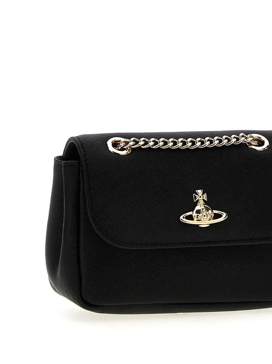Vivienne Westwood Small Purse Chain Shoulder Bag For Women Magnetic Orb Saffiano Leather