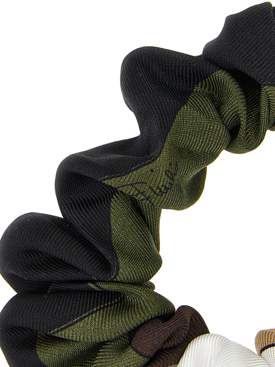 Emilio Pucci Iride Hair Elastic Silk Twill Band For Women Luxe Multicolor Print Pattern