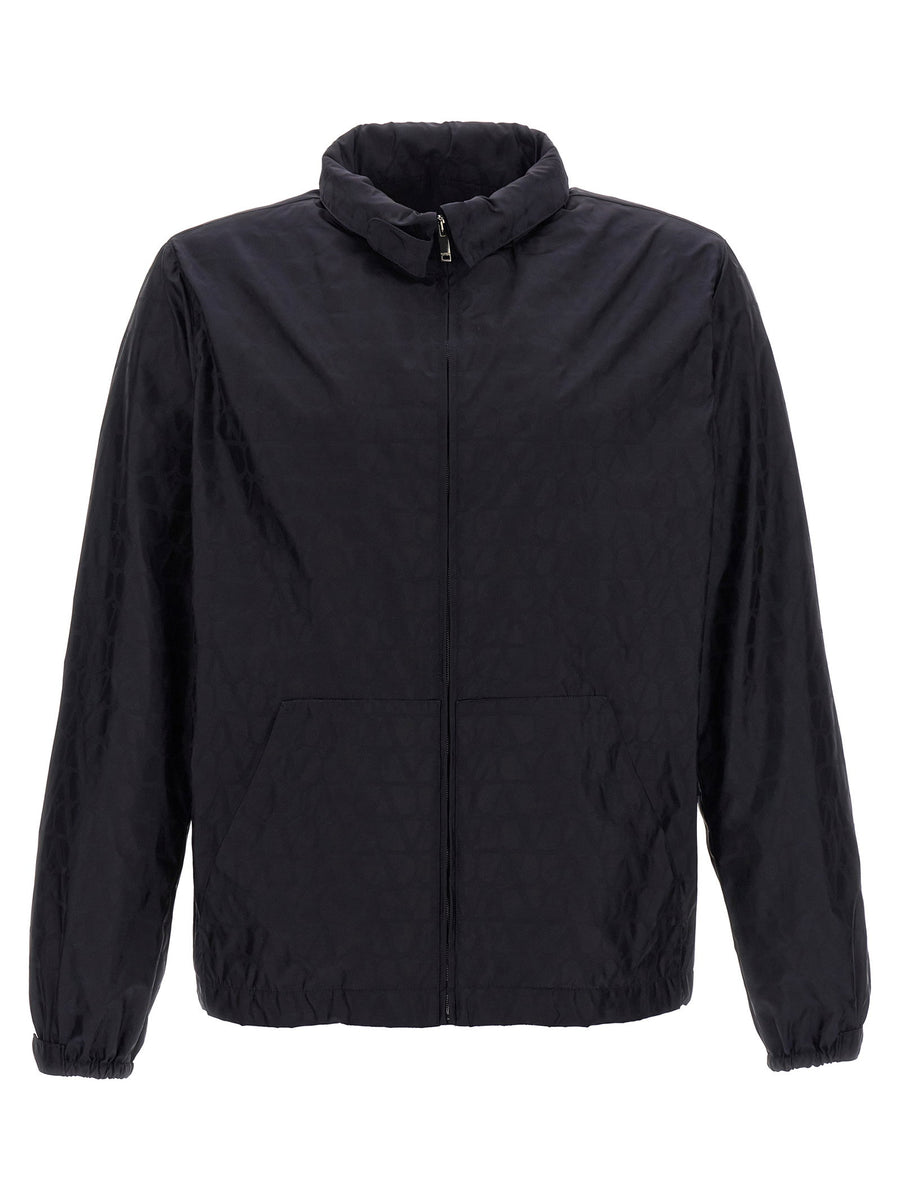 Valentino Toile Iconographe Windbreaker For Women Weather Ready Lightweight Nylon With Removable Hood And Pockets