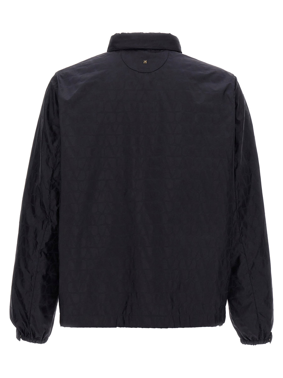 Valentino Toile Iconographe Windbreaker For Women Weather Ready Lightweight Nylon With Removable Hood And Pockets