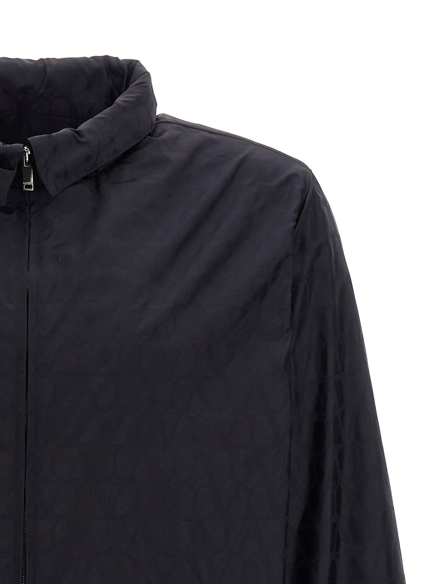 Valentino Toile Iconographe Windbreaker For Women Weather Ready Lightweight Nylon With Removable Hood And Pockets