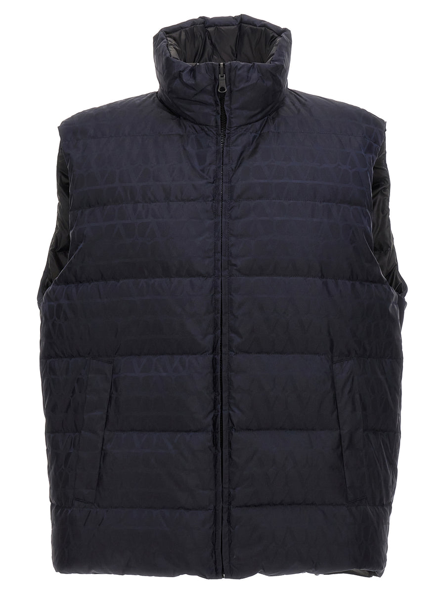 Valentino Garavani Toile Iconographe Vest Women Premium Nylon Feather Padding Lightweight Layering Multicolor