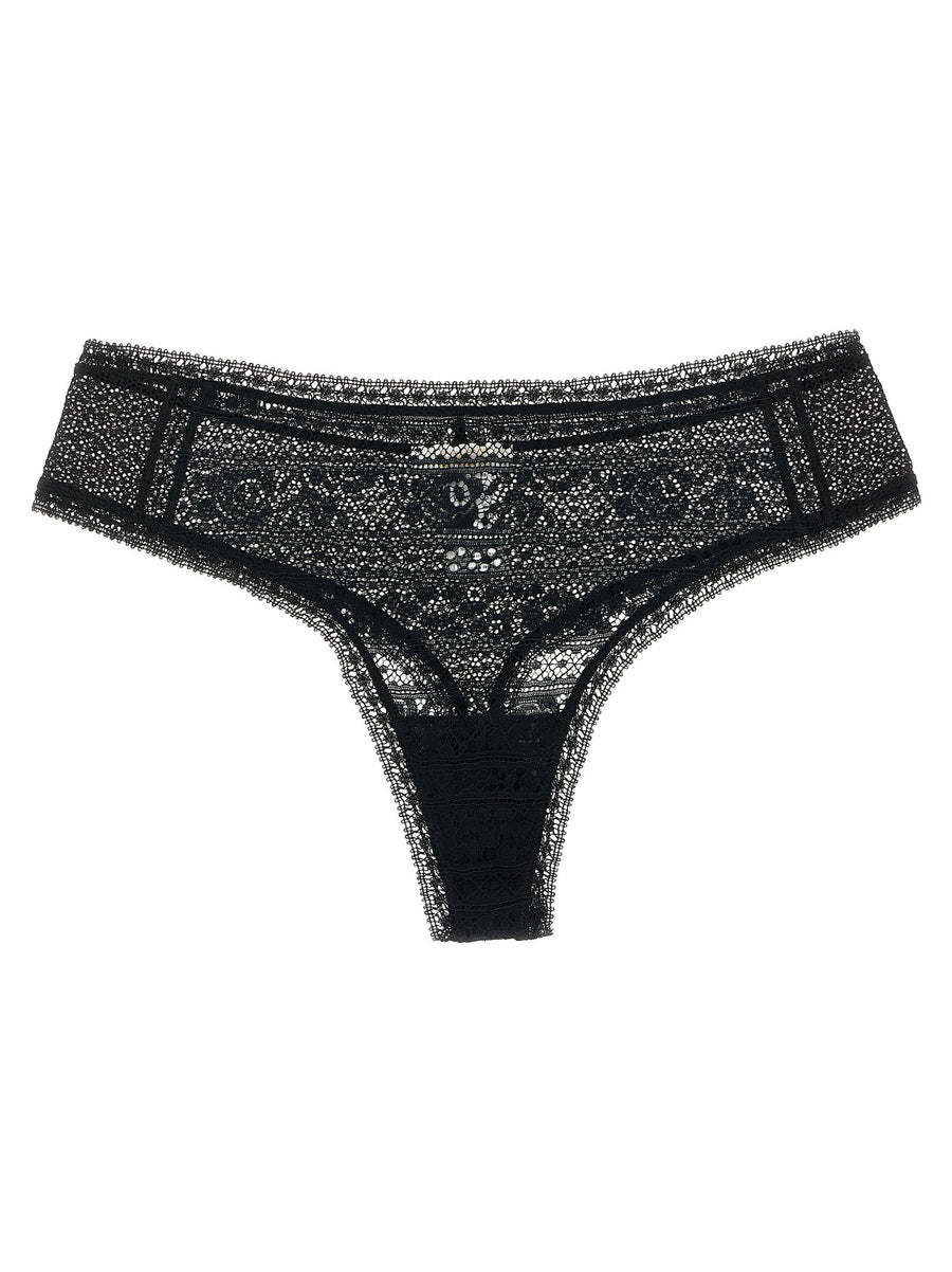 Eres Envolee Briefs Luxury Thong For Women Leavers Lace Black Sleek Silhouette Beachwear Essential