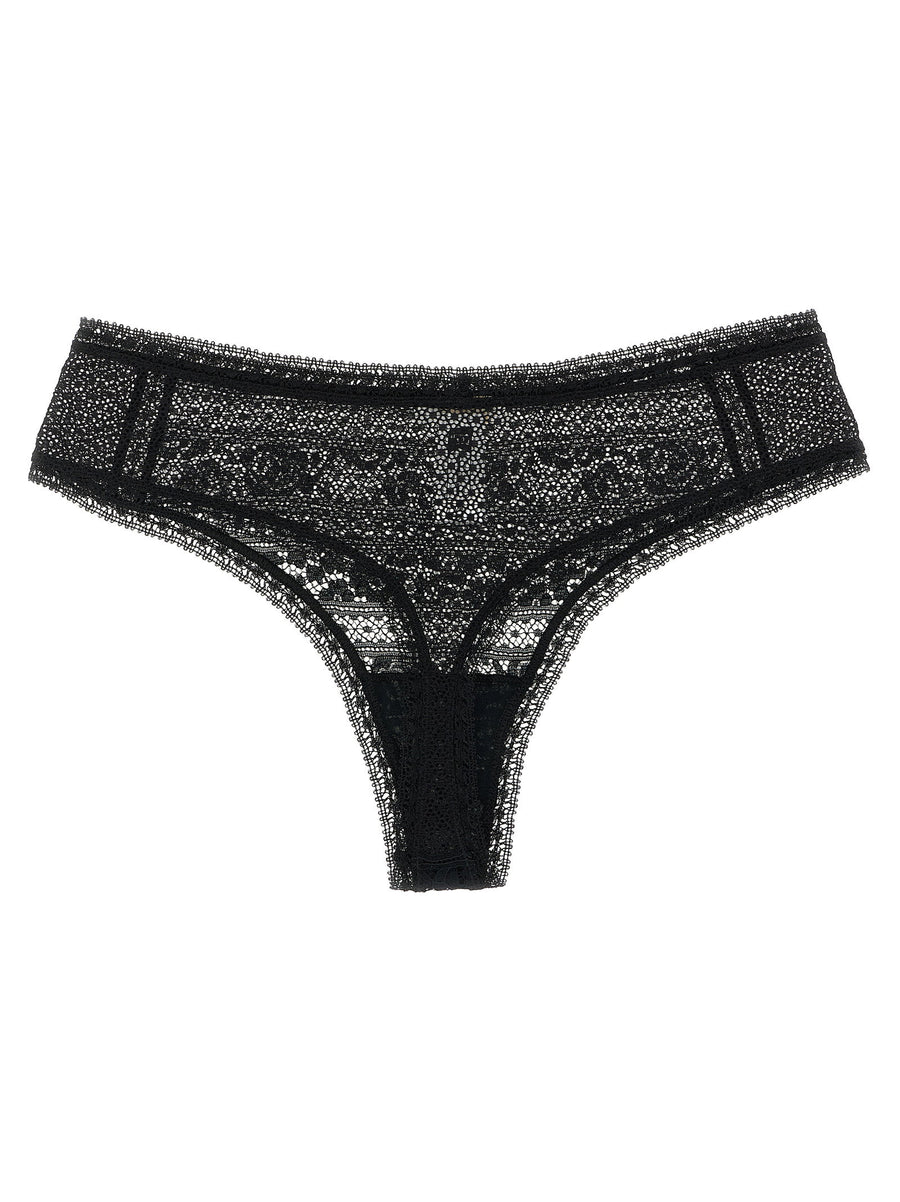 Eres Envolee Briefs Luxury Thong For Women Leavers Lace Black Sleek Silhouette Beachwear Essential