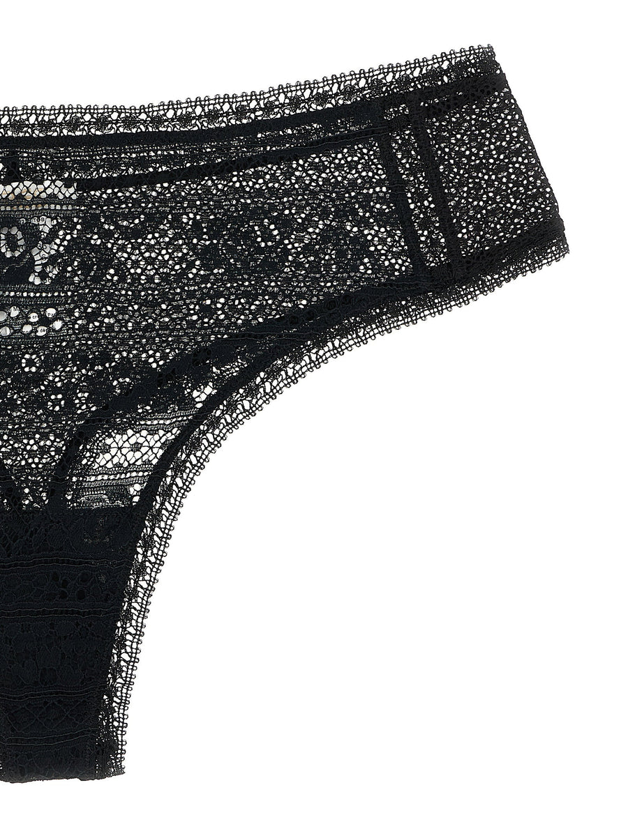 Eres Envolee Briefs Luxury Thong For Women Leavers Lace Black Sleek Silhouette Beachwear Essential