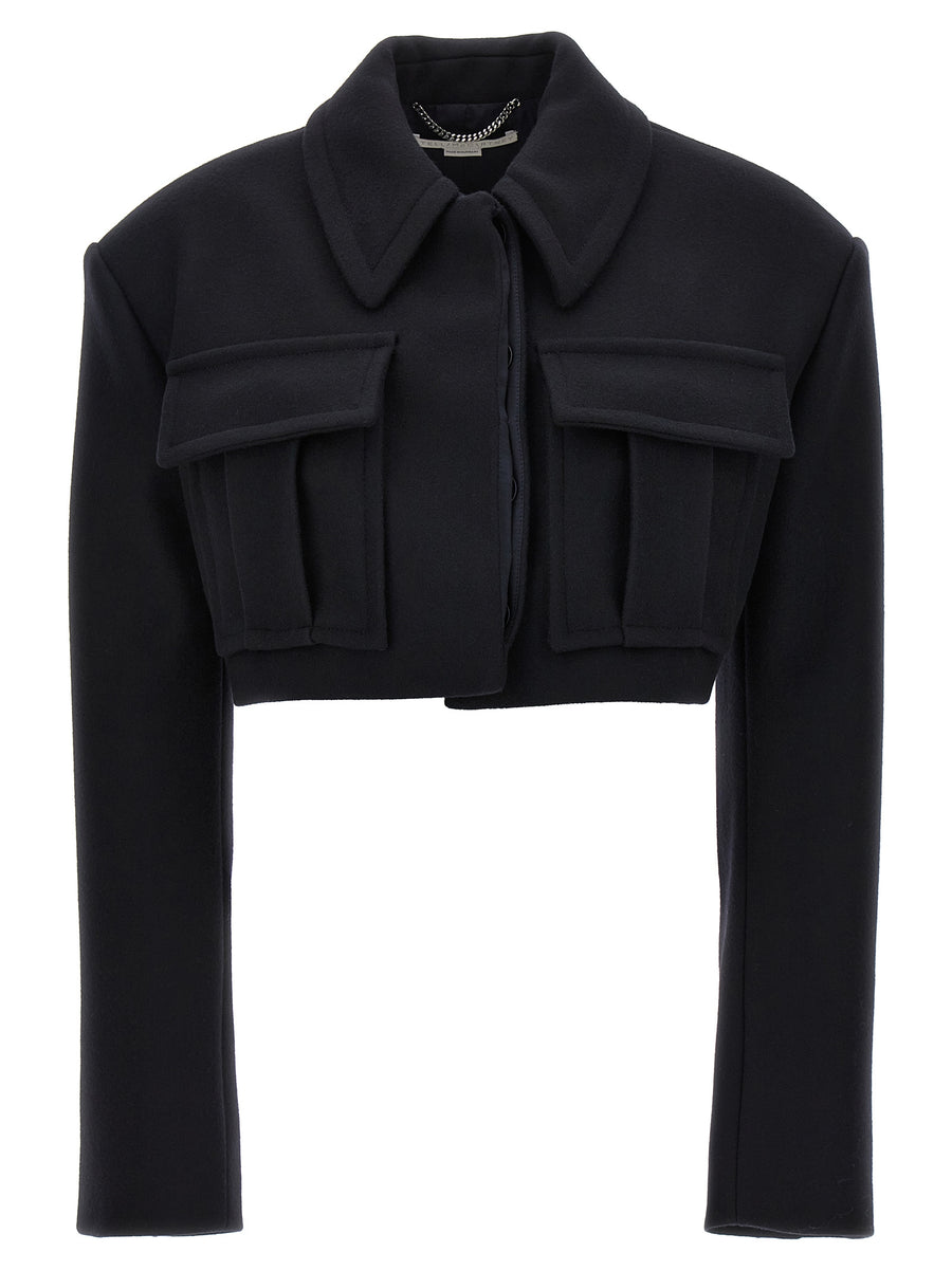 Stella McCartney Balaton Bacci Versatile Wool Cropped Jacket For Women With Button Closure And Pockets