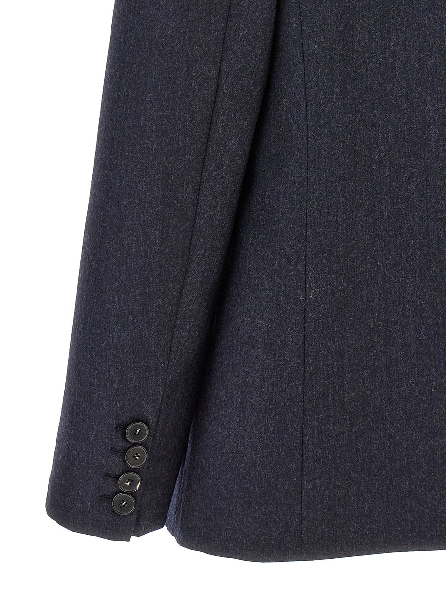 Stella McCartney Single Breasted Wool Blazer For Women In Blue Flannel Refined Smart Casual Office Wear