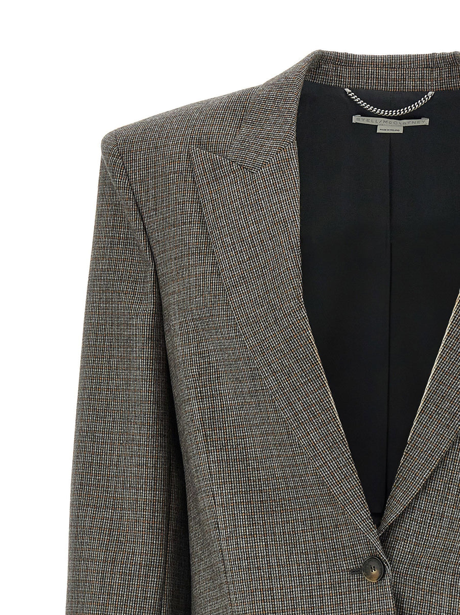 Stella Mccartney Single-breasted Micro Houndstooth Blazer