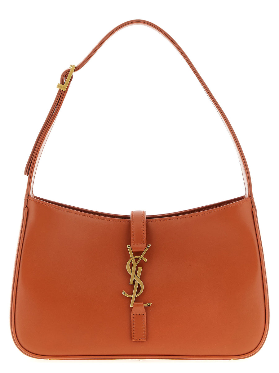 Saint Laurent Le 5 à 7 Small Shoulder Bag Orange Calfskin Leather with Adjustable Strap for Women, Compact Luxury