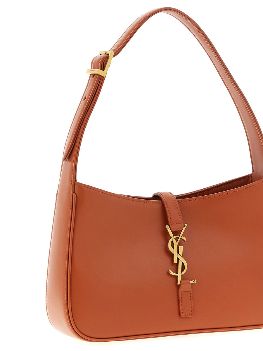 Saint Laurent Le 5 à 7 Small Shoulder Bag Orange Calfskin Leather with Adjustable Strap for Women, Compact Luxury