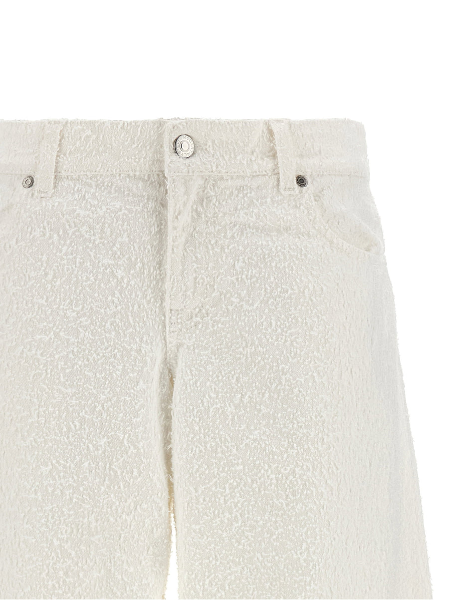 Stella McCartney Boucle Pattern Jeans For Women 100 Percent Cotton Wide Leg Luxury