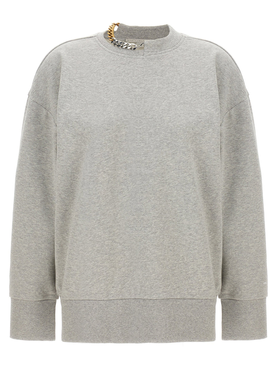 Stella McCartney Chain Sweatshirt For Women With Luxe Metal Chain Detail 100 Percent Cotton Everyday Top