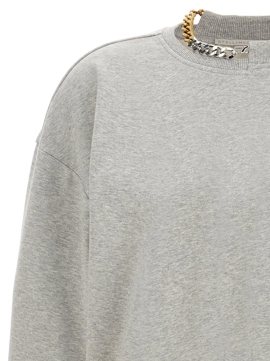 Stella McCartney Chain Sweatshirt For Women With Luxe Metal Chain Detail 100 Percent Cotton Everyday Top