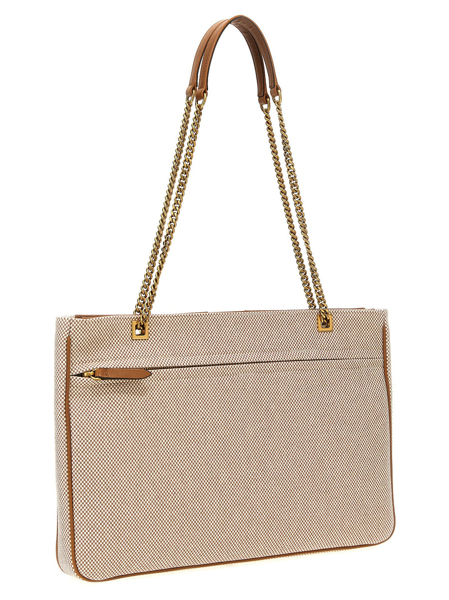 Valentino Garavani Viva Superstar Midi Shopper Bag For Women Durable Beige Cotton Canvas Everyday Luxury