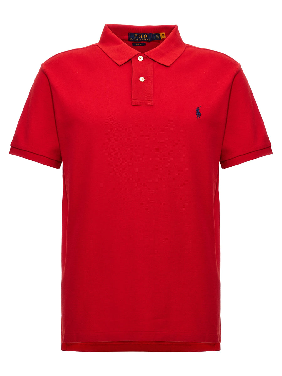 Polo Ralph Lauren Logo Polo For Men Red 100 Percent Cotton Slim Fit Smart Casual Versatile Everyday Wear