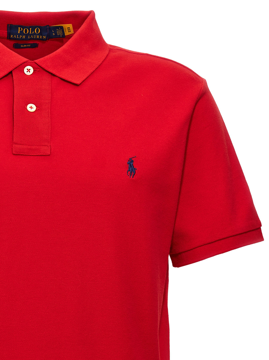Polo Ralph Lauren Logo Polo For Men Red 100 Percent Cotton Slim Fit Smart Casual Versatile Everyday Wear