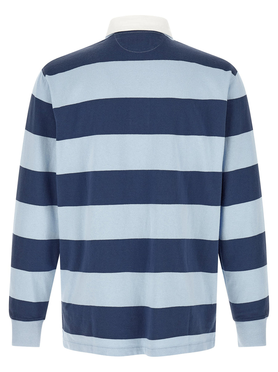 Polo Ralph Lauren Iconic Rugby Polo Shirt Blue Striped Cotton Classic Fit
