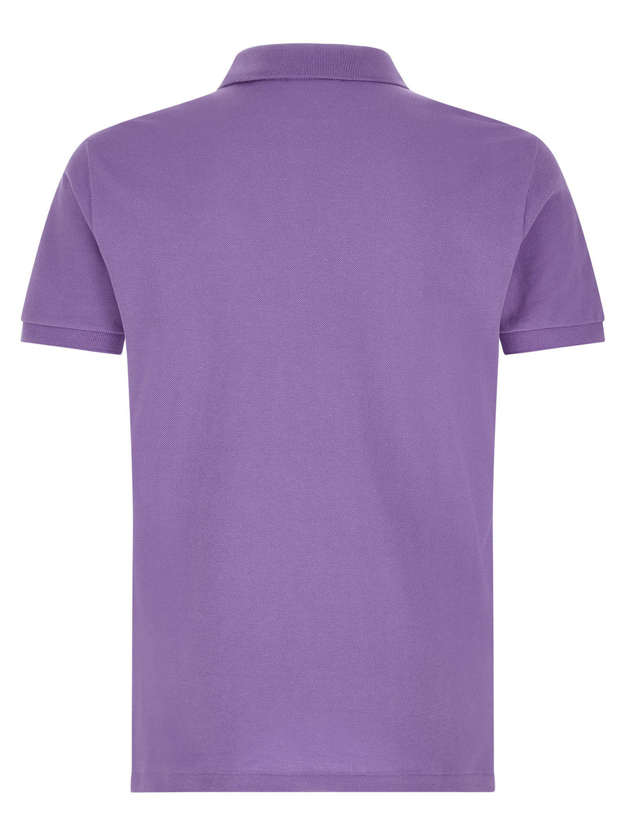Polo Ralph Lauren Polo Shirt 100 Percent Cotton Pique With Purple Logo Embroidery For Men Timeless Classic