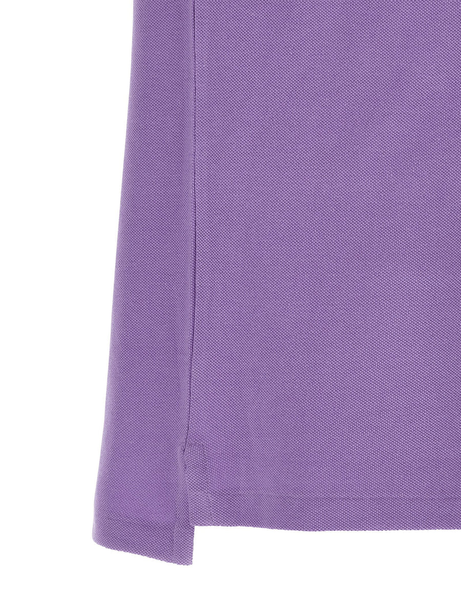 Polo Ralph Lauren Polo Shirt 100 Percent Cotton Pique With Purple Logo Embroidery For Men Timeless Classic