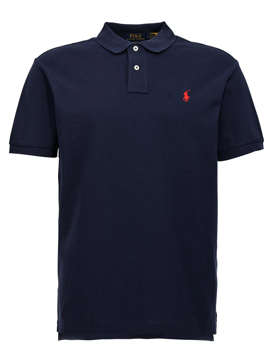 Polo Ralph Lauren Logo Polo For Men Slim Fit 100% Cotton Blue Polo Shirt Everyday Essential