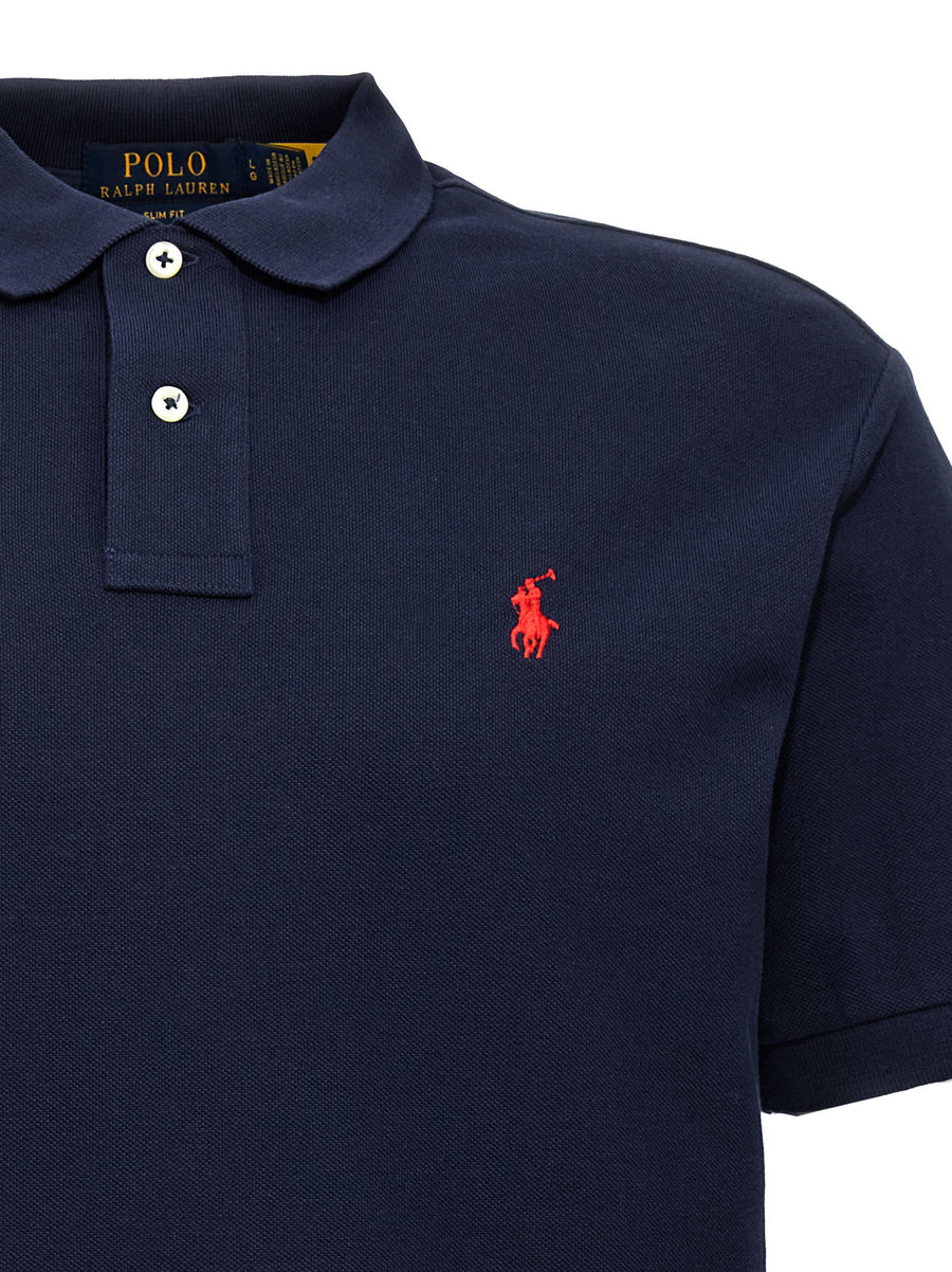 Polo Ralph Lauren Logo Polo For Men Slim Fit 100% Cotton Blue Polo Shirt Everyday Essential