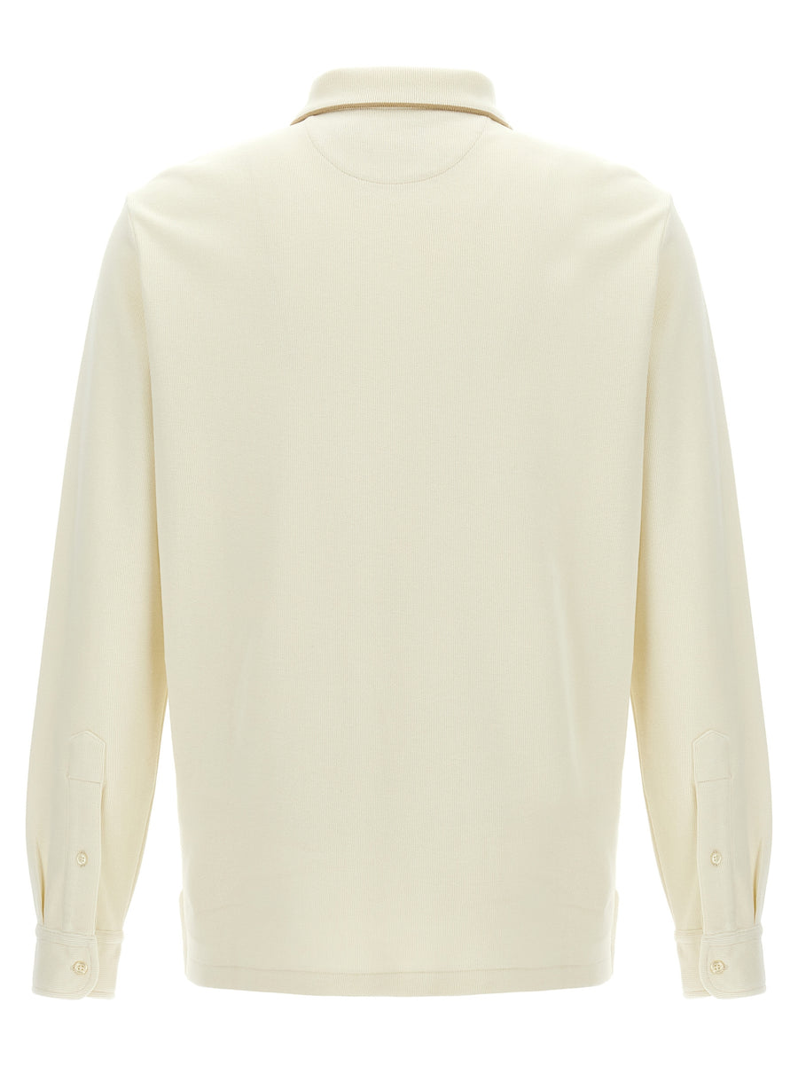 Polo Ralph Lauren Men's Fleece Cotton Polo Shirt Beige With Signature Logo Embroidery