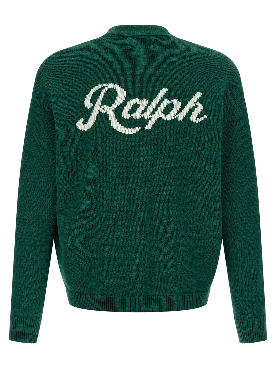 Polo Ralph Lauren Intarsia Logo Cardigan for Men Breathable Linen-Cotton Blend Lightweight Knit with Button Front