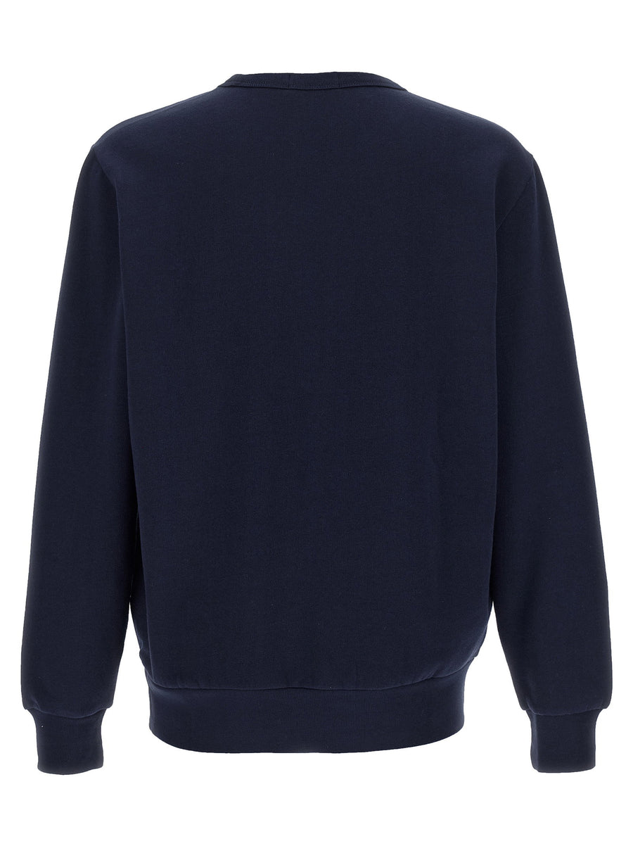 Polo Ralph Lauren Blue Logo Sweatshirt With Embroidered Pony Patch