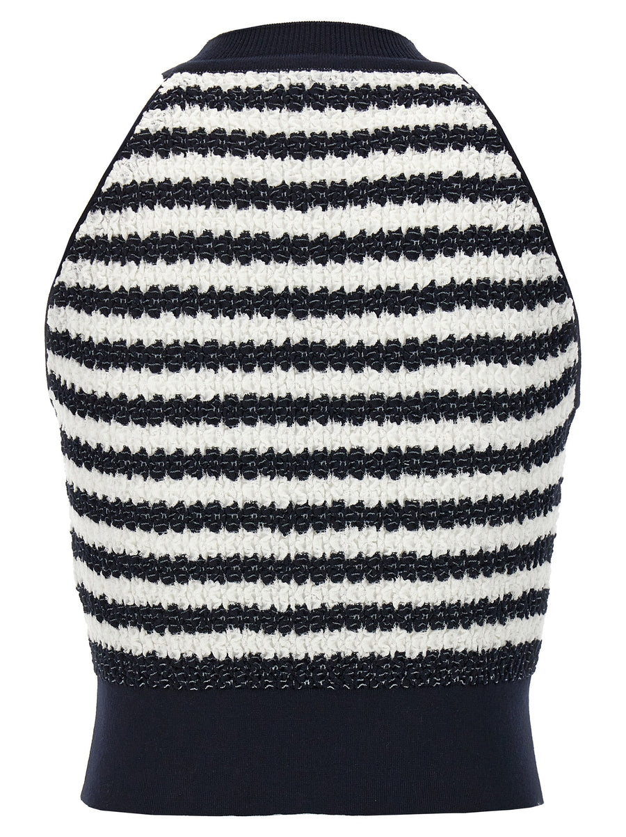 Antonino Valenti Sleeveless Multicolor Striped Top For Women Effortless Style Wrinkle Fabric Texture