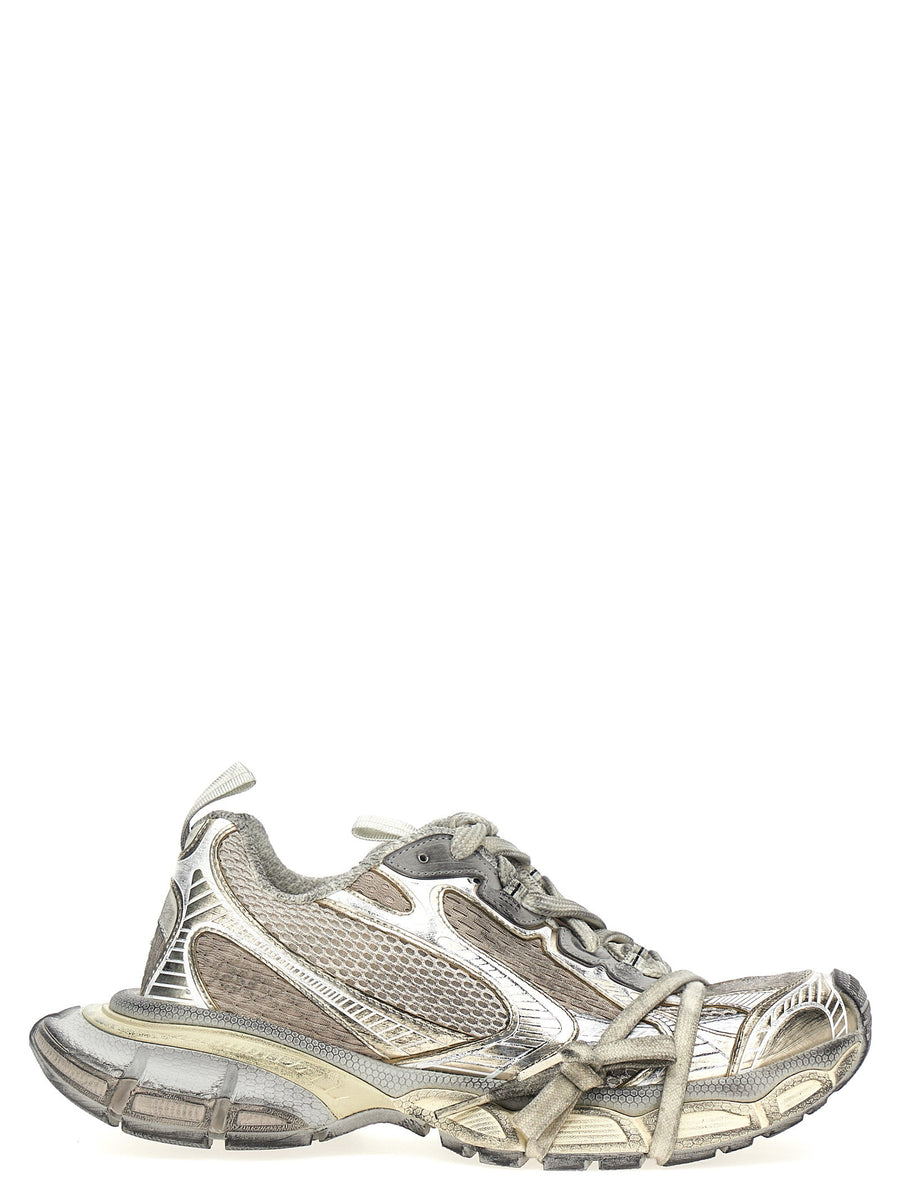 Balenciaga 3XL Sneakers Lace Up Gray Mesh PU Upper Streetwear For Bold Women Luxury Footwear For Urban Fashion Lovers