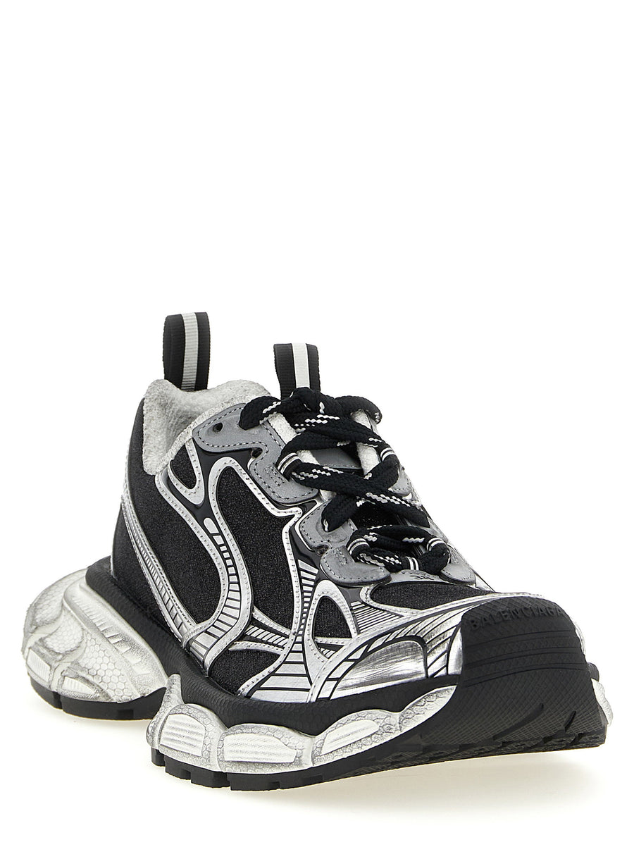 Balenciaga 3XL Glitter Sneakers For Women Black PU Polyester