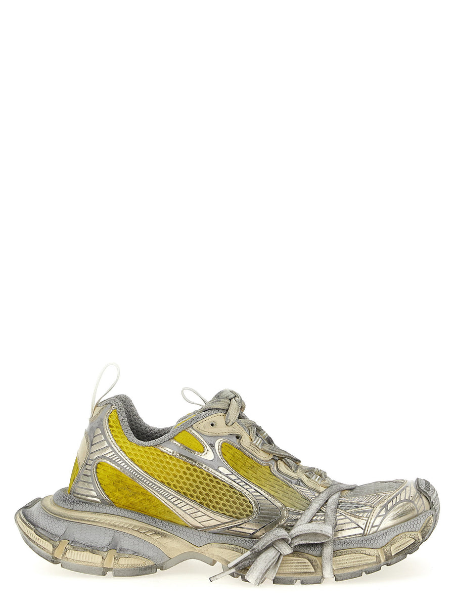 Balenciaga 3xl Sneakers Yellow Oversized Silhouette With Used Effect Mesh PU Upper For Bold Fashion Forward Men