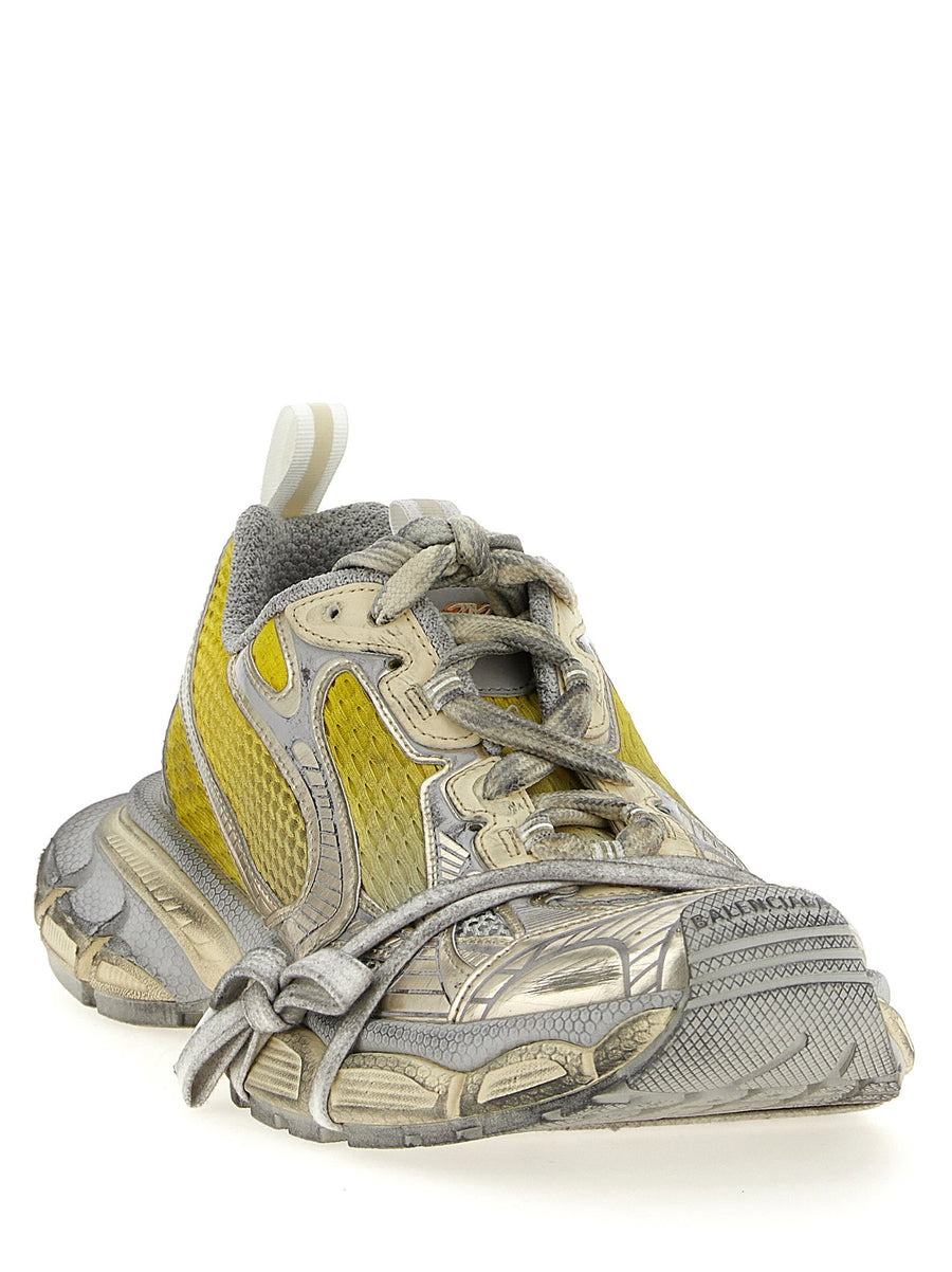 Balenciaga 3xl Sneakers Yellow Oversized Silhouette With Used Effect Mesh PU Upper For Bold Fashion Forward Men
