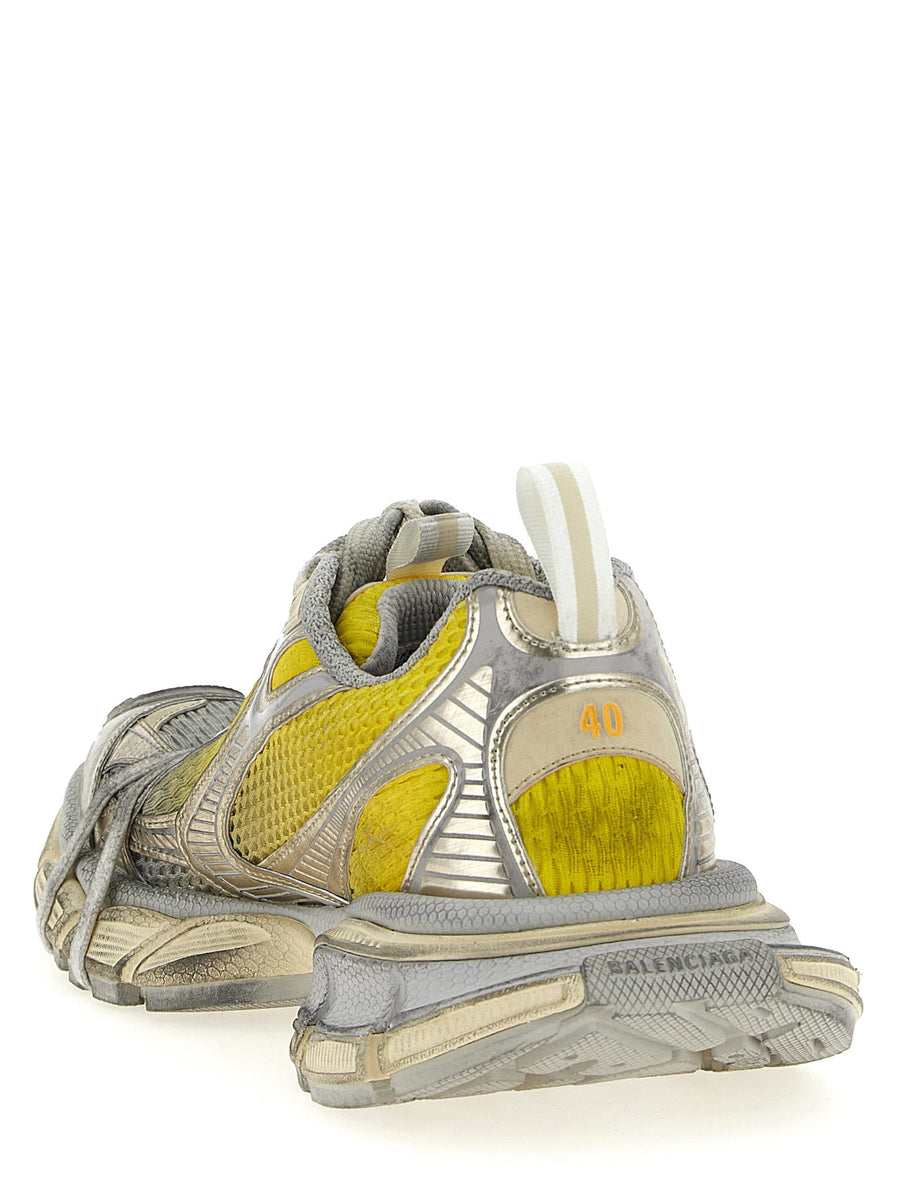 Balenciaga 3xl Sneakers Yellow Oversized Silhouette With Used Effect Mesh PU Upper For Bold Fashion Forward Men