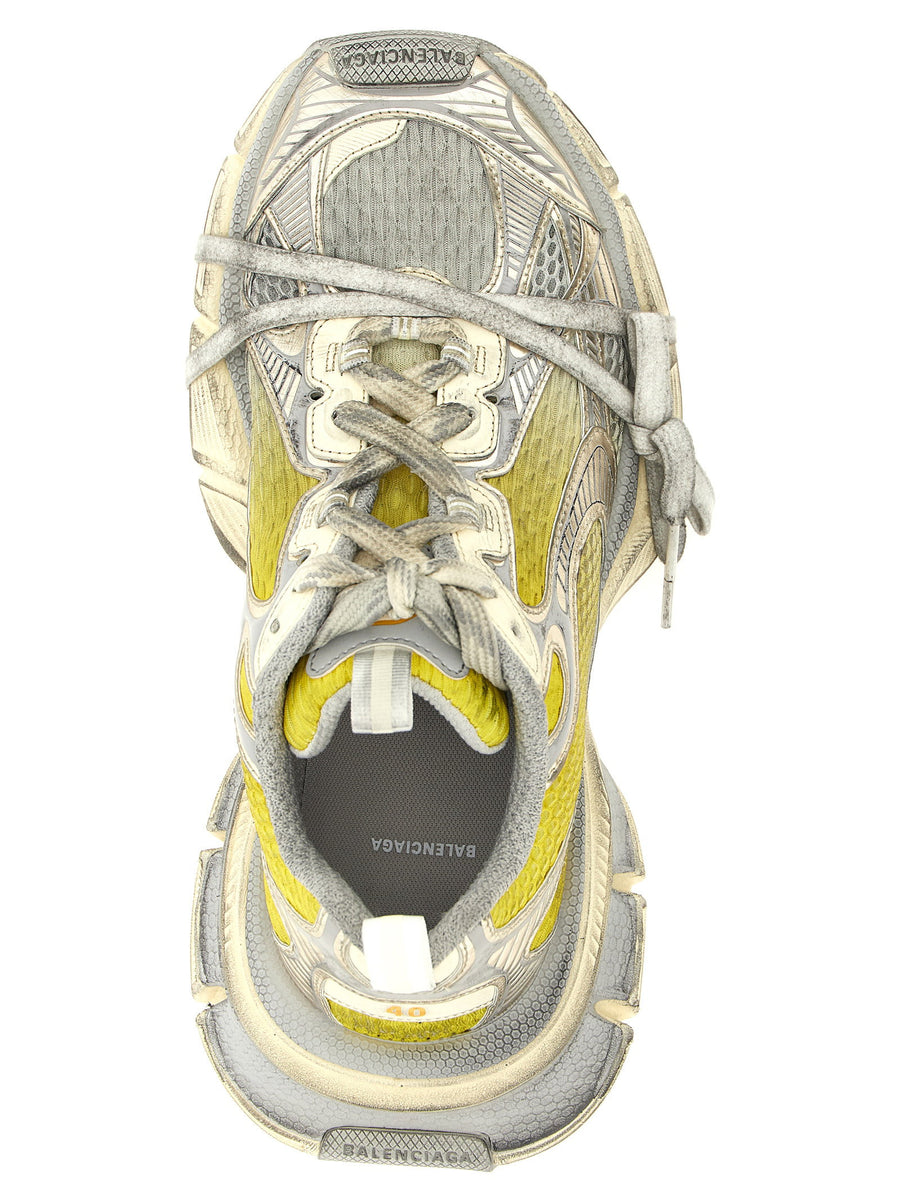 Balenciaga 3xl Sneakers Yellow Oversized Silhouette With Used Effect Mesh PU Upper For Bold Fashion Forward Men