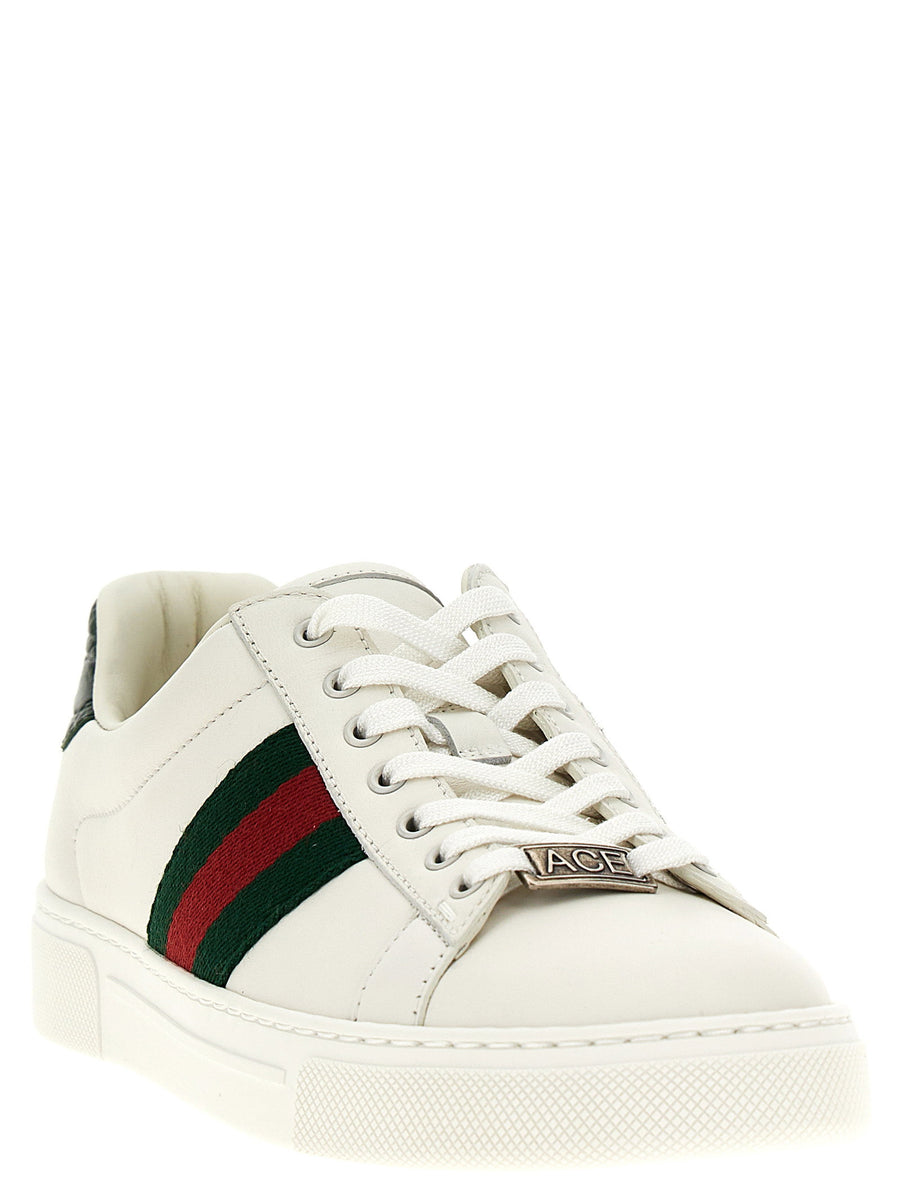 Gucci Ace Sneakers Green Web Ribbon Leather Lace Closure Women EU Size