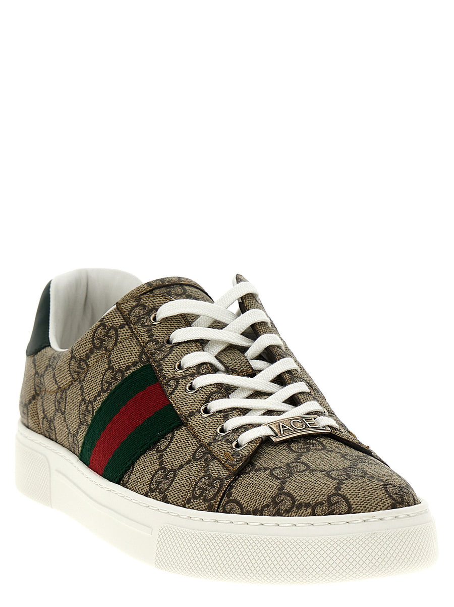 Gucci Ace Sneakers GG Supreme Multicolor Web Ribbon Womens Shoes